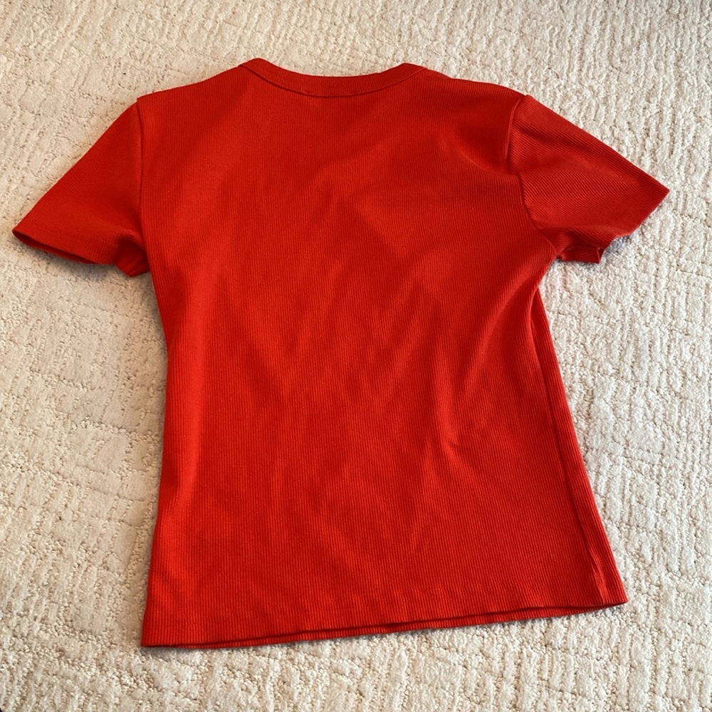 ZARA Red Ribbed Shirt - Picture 3 of 3